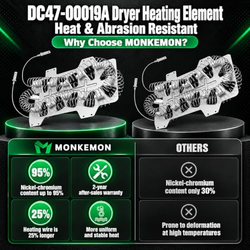 Dryer Heating Element DC47-00019A Compatible with Samsung Dryer - Image 5