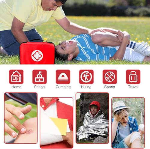 First Aid Kit 300PCS Car Home Camping Essentials Red 1st Aid - Image 4