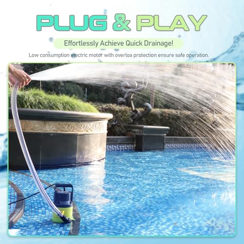1.7HP Sump Pump Submersible Water Draining Pump, High Flow - Image 5