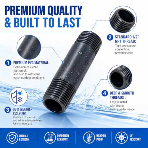 12 Pcs 1/2 Inch NPT Sprinkler Riser Kit for Garden Lawn - Image 5