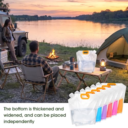 12 Pack Foldable Water Storage Bag, 1.3 Gallon Clear - Image 7