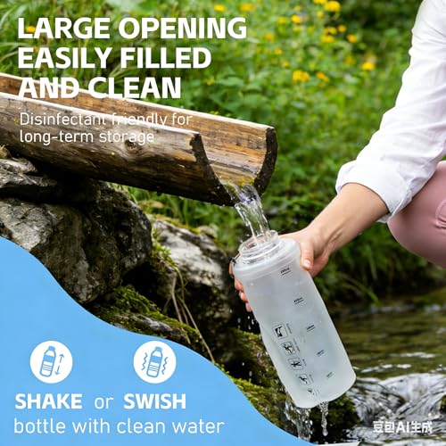 AXEN Collapsible Water Bottle with Filter for Hiking - Image 7
