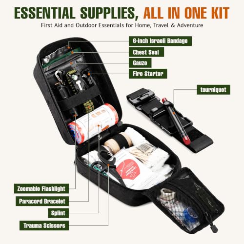 246 Piece First Aid Kit with Tourniquet and MOLLE Pouch - Image 3