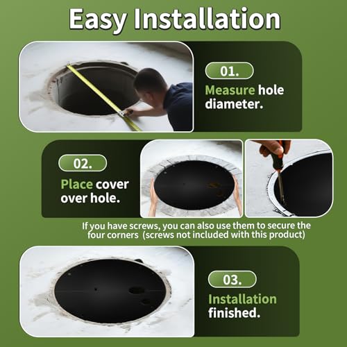 20.5 Inch Black Metal Slotted Sump Pump Cover, Heavy Duty Septic - Image 5