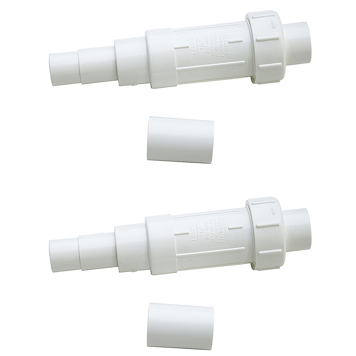 LESSO 1/2 inch PVC Pipe Repair Kit, 1/2" Coupling 2 Sets | Home Repair - Image 1