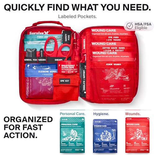 SurviveX Small First Aid Kit, Emergency Kit for 1-2 People - Image 4