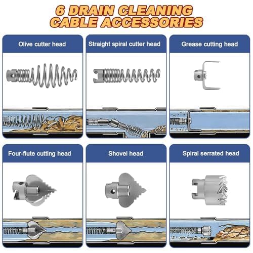 Drain Snake, Drain Auger with Drill Attachment - Image 3