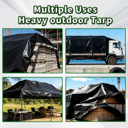 Black Tarps Heavy Duty Waterproof 10x12, 12 Mil Thick - Image 8