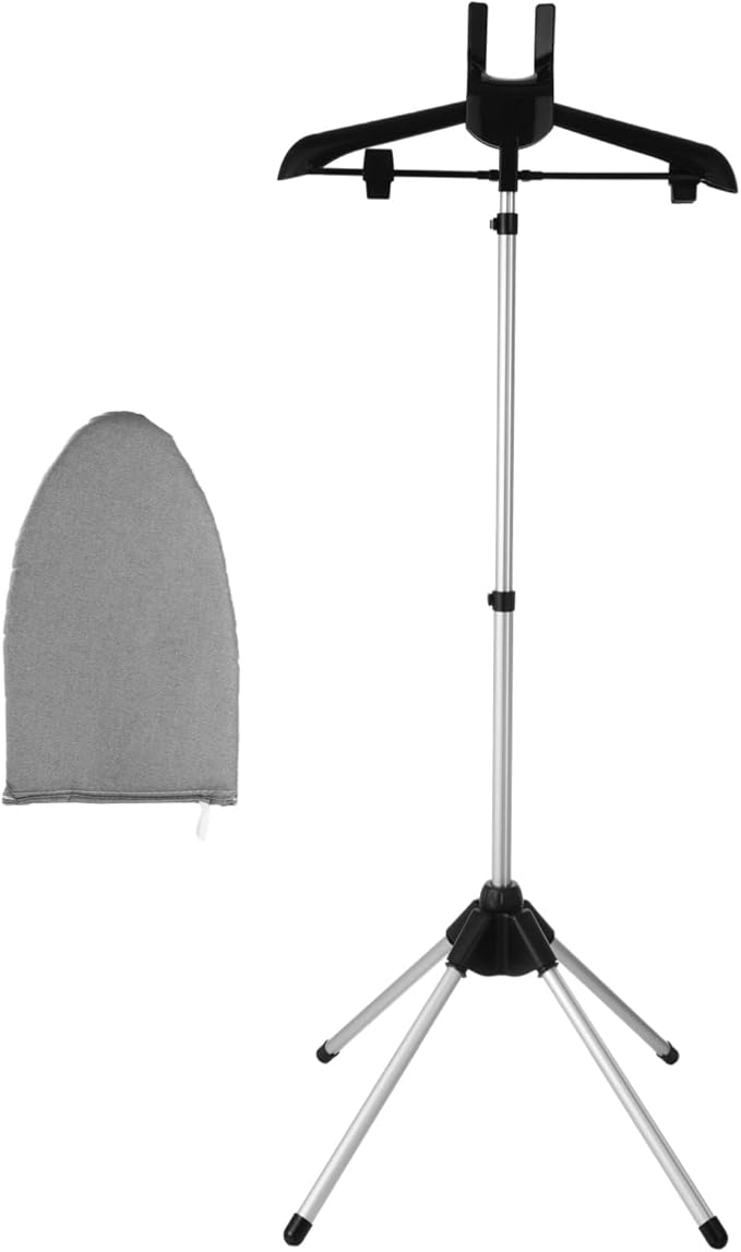 Steamer Stand for Clothes,Includes Handheld Ironing Board, Foldable Clothes Stand with Adjustable Height, 4-Leg Garment Hanger Frame for Steaming Drying Shirts, Suits, Dresses