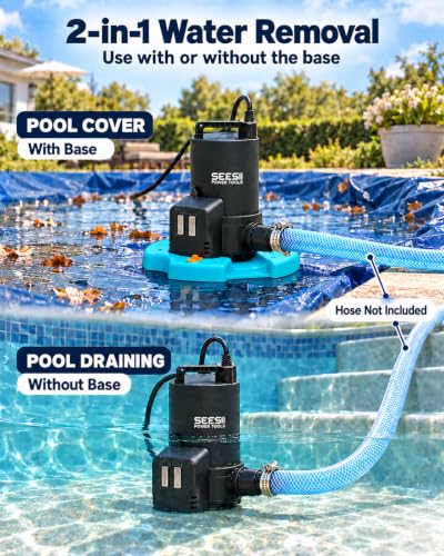 SEESII Automatic Pool Cover Pump, 1/3 HP 3035 GPH - Image 6