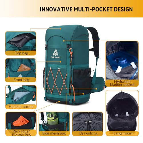 Bseash 40L Waterproof Hiking Backpack with Rain Cover - Image 6