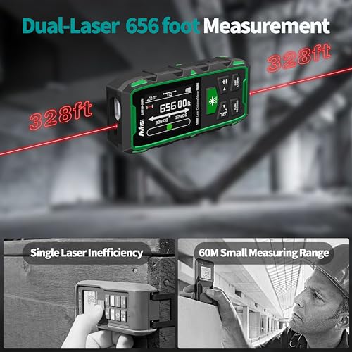 Dual Laser Measuring Tool, 656FT Rechargeable Laser - Image 3