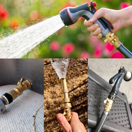 2 Set Garden Hose Shut Off Valve, Long Handle 3/4" Brass Hose - Image 5