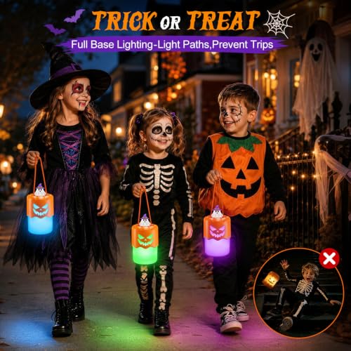 2 Pack Halloween Pumpkin Lanterns, Light Up Jack O Lantern - Image 3