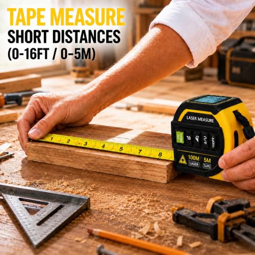 4-in-1 Laser Distance Meter, 328FT Laser Tape Measure & 16FT - Image 4