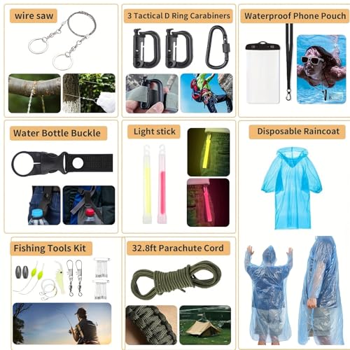 Survival Kit, 252Pcs Survival Gear First Aid Kit with Molle - Image 8