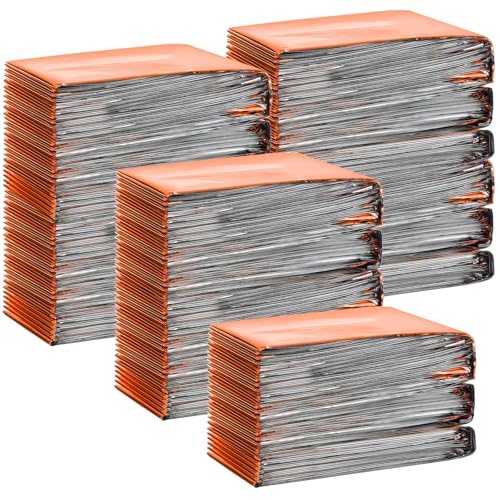 20 Pcs Emergency Blankets Bulk Space Survival Blanket, Orange - Image 2