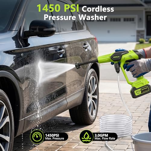 Cordless Pressure Washer, 1450 PSI Portable Handheld Power - Image 4
