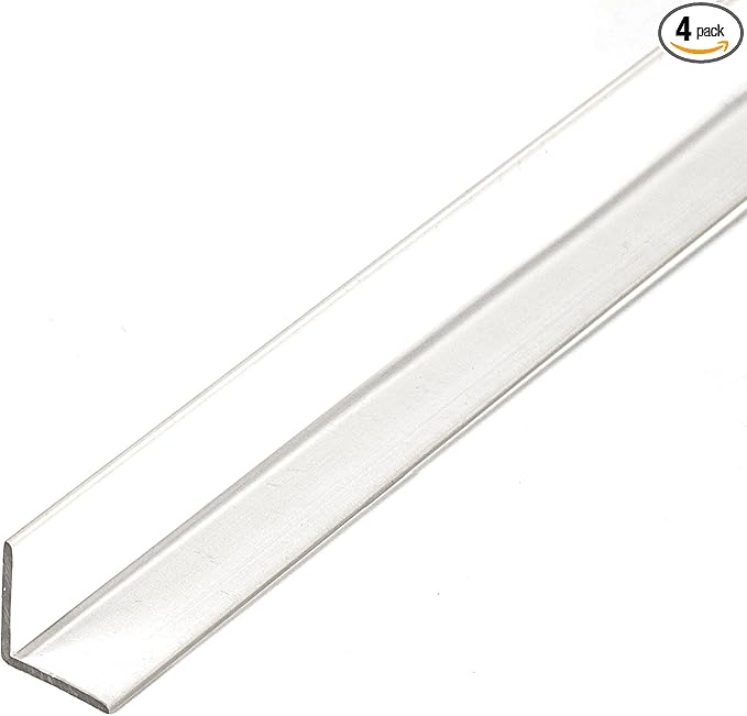 Outwater Plastics 519-CL 1/2 Inch X 7/16 Inch X 3/64 (.047) Inch Thick Clear Butyrate Clear Plastic Even Leg Angle Moulding 36 Inch Lengths (Pack of 4)