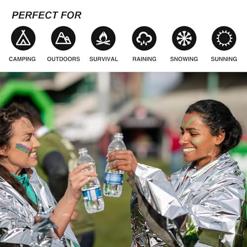 20 Pcs Emergency Mylar Thermal Blanket,High Reflectivity - Image 7