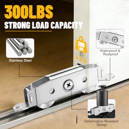 2 Pack Sliding Door Rollers Replacement, Stainless Steel Patio - Image 5