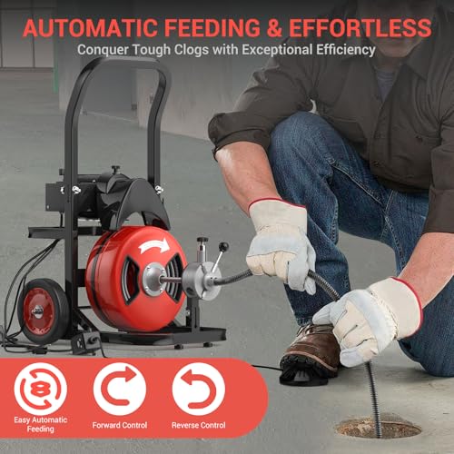 Garvee 75 ft x 1/2 in Drain Cleaning Machine, Sewer Auger Auto - Image 5