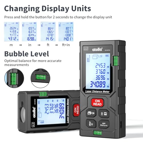atolla Laser Measuring Tool, LCD Laser Distance Meter - Image 7