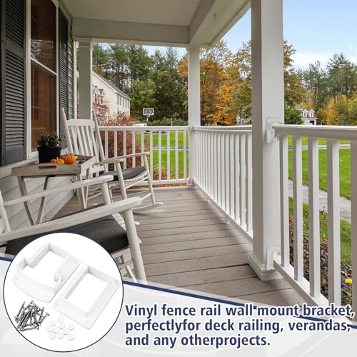 Beeveer 8 Sets Vinyl Fence Railing Bracket Kit with Screws - Image 6