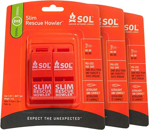 SOL Slim Rescue Howler Whistle, 2 Count, Pack of 3 - Image 2