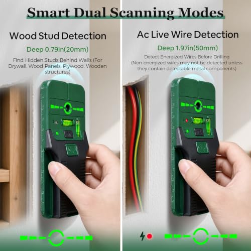 Stud Finder Wall Scanner, 6-in-1 Stud Finder with Cross | Home Repair - Image 5