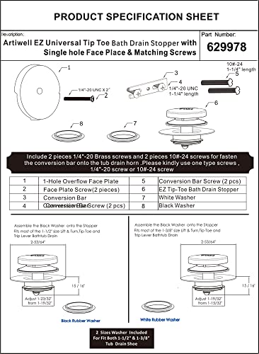 Chrome Universal Bathtub Drain Conversion Kit - Easy - Image 7