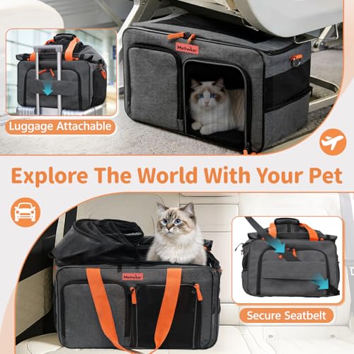 Soft Sided Cat Pet Dog Carrier, Large Airline Approved Travel Bag - Image 7