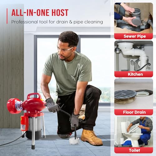 Drain Cleaner Machine 40FT, 350W 2 Cables - Image 3
