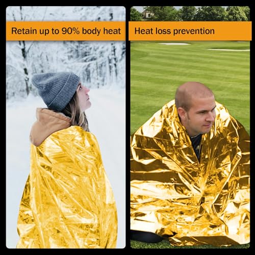 12-Pack Emergency Mylar Thermal Blankets, 82"x62" Space - Image 8