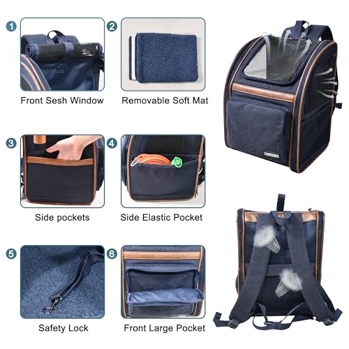 Jespet Pet Backpack Carrier for Small Dog, Soft Car Bed - Image 3