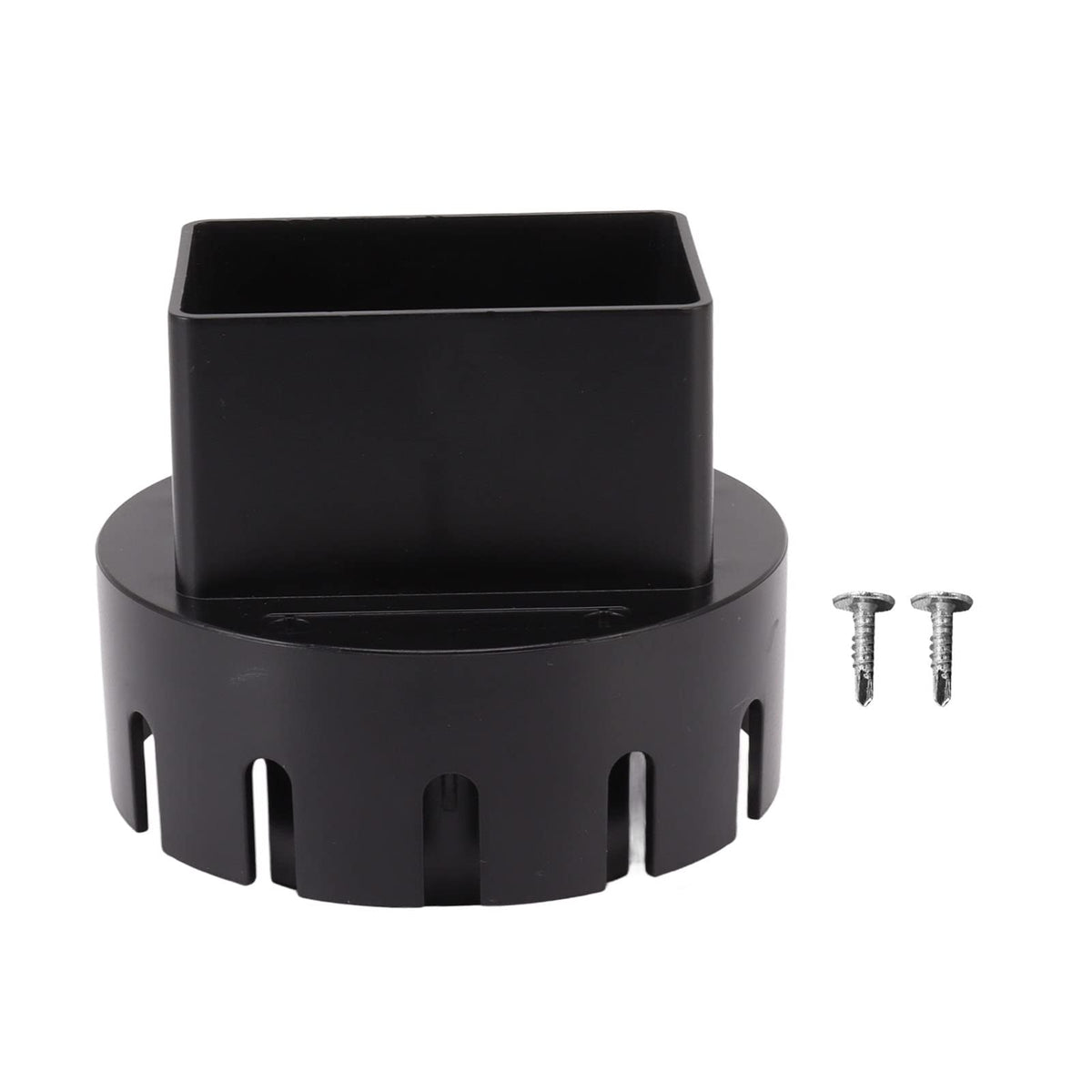 Rain Gutter Downspout Adapter 3x4 Inch Black Plastic Drain - Image 1