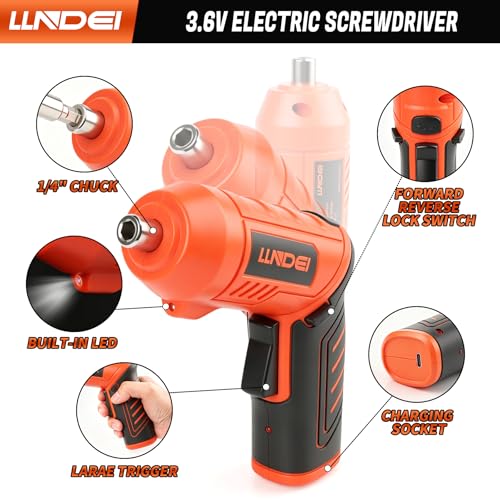 LLNDEI 80pcs Tool Box Set with 3.6V Electric Screwdriver - Image 4