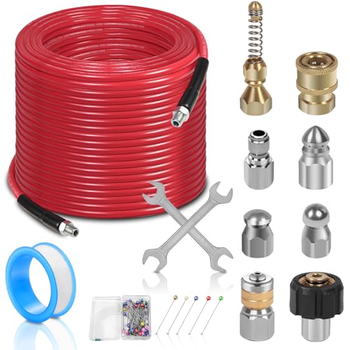100FT Sewer Jetter Kit for Pressure Washer, 1/4''NPT Drain - Image 2