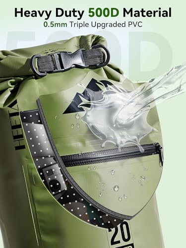 HEETA Waterproof Dry Bag Backpack with Zippered Pocket - Image 5