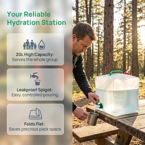 5 Gallon Collapsible Water Jug Water Container with Spigot - Image 4