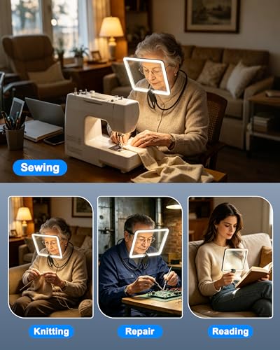10X Large Rechargeable HandsFree Magnifying Glass with Light - Image 8