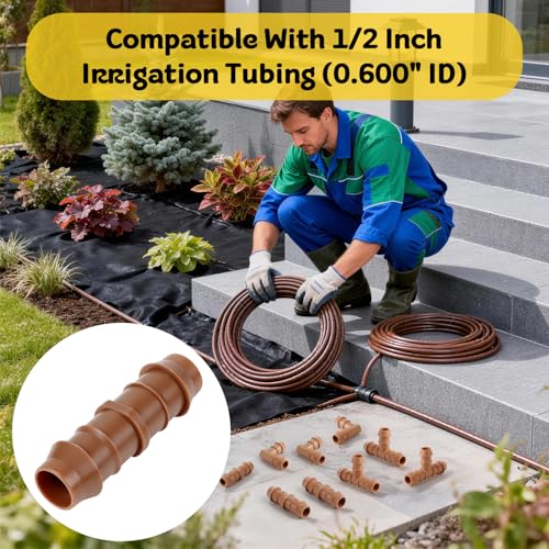 1/2" Drip Irrigation Barbed Coupling Fitting, 25 Pack Drip - Image 7