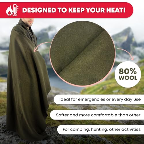 Olive Drab Green Warm Fire Retardant Blanket, 66" x 90" (80% - Image 5