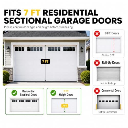 7 ft Garage Door Hardware Kit with Rollers Hinges Cable - Image 5