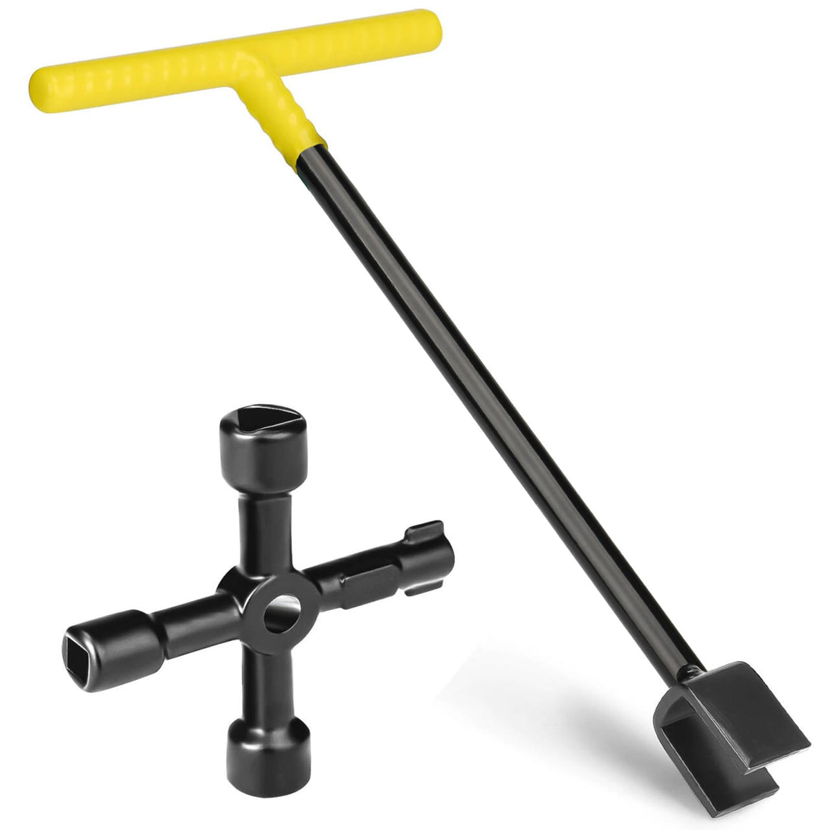 17" Main Water Meter Shut-Off Tool with 4-Way Utility Key - Image 1