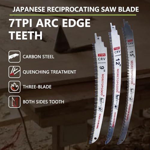 9"/12"/15" Arc Edge Reciprocating Saw Blade, 3 Pack - Image 3