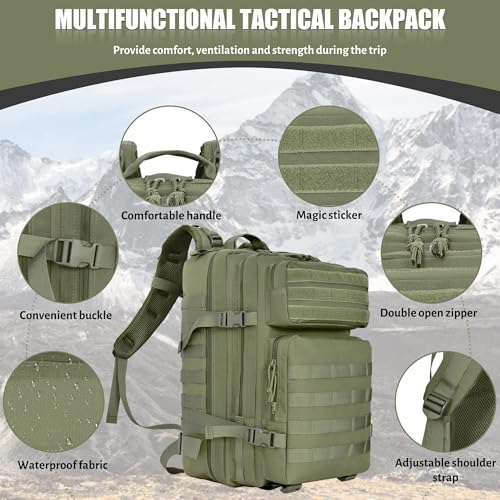 Createy 45L Military Tactical Backpack Large 3 Day Assault - Image 3