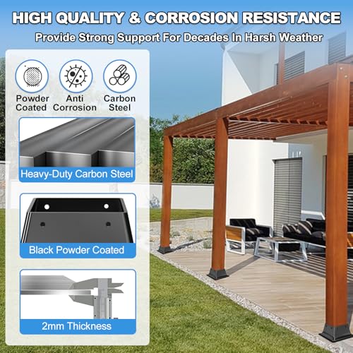 4x4 Post Base 2PC-Inner Size 3.6x3.6-Metal Post Brackets-Deck - Image 3