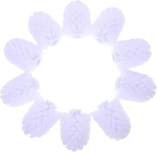 10pcs Toilet Brush Heads Replacement with Stiff Bristles Heavy Duty Plastic Toilet Bowl Cleaning Refills Compatible with Handles for Efficient Bathroom Deep Cleaning