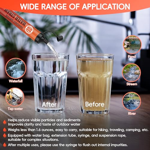 Emergency Water Filter Straw, Personal Survival Water - Image 4